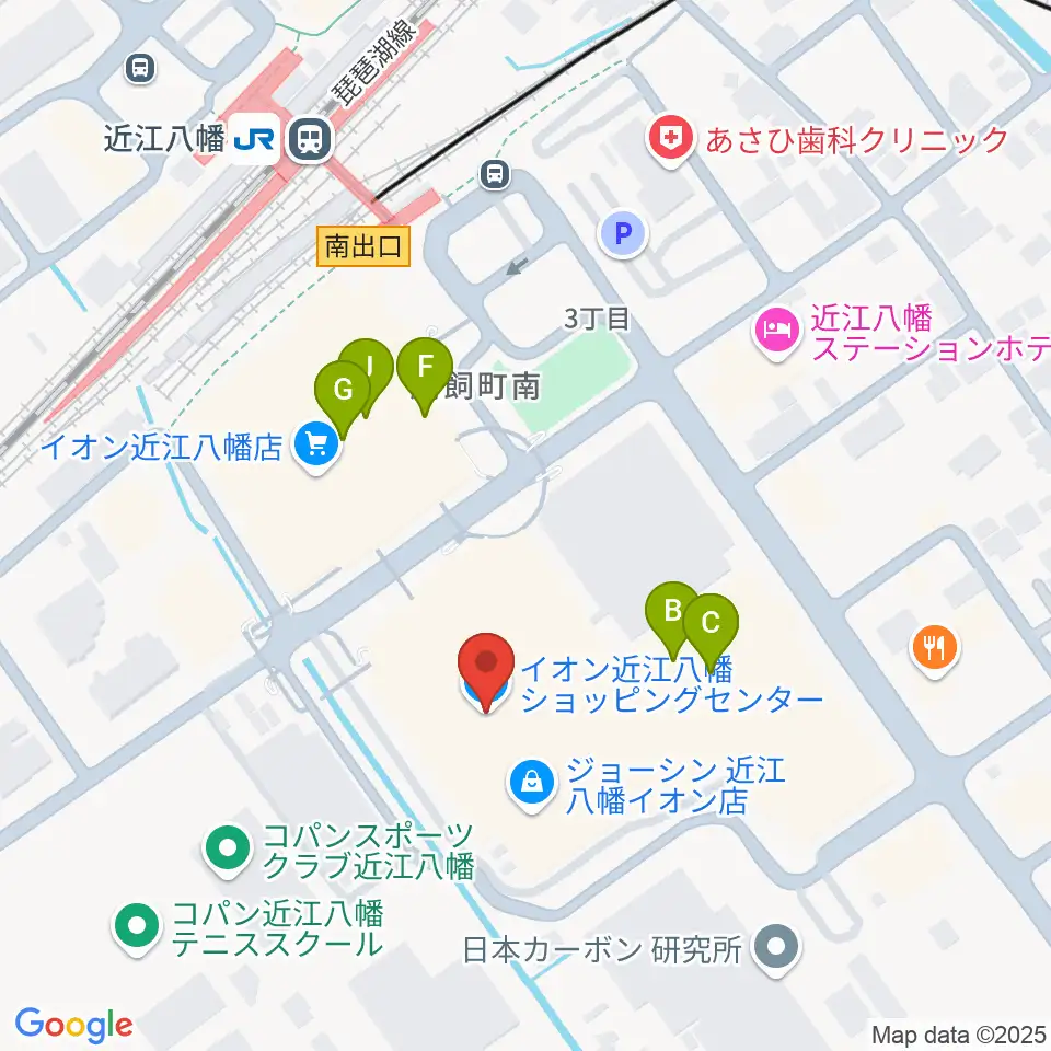 イオンシネマ近江八幡周辺のファミレス・ファーストフード一覧地図