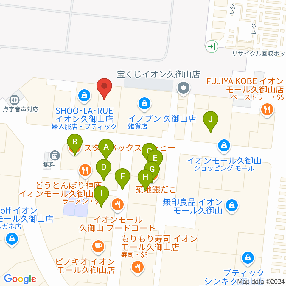 イオンシネマ久御山周辺のファミレス・ファーストフード一覧地図