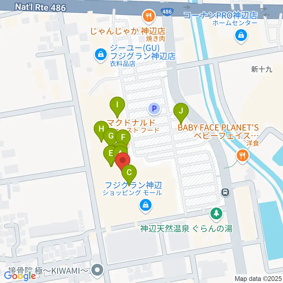福山エーガル8シネマズ周辺のファミレス・ファーストフード一覧地図