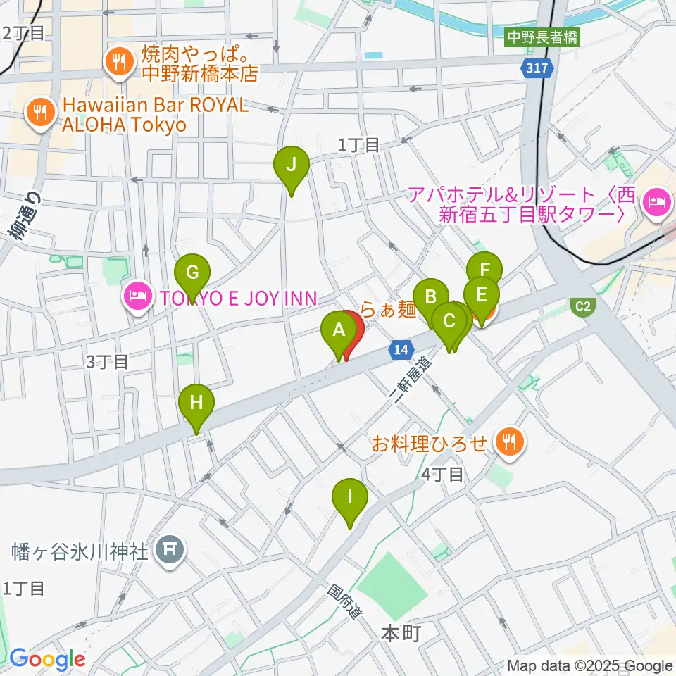 Submarine STUDIO周辺のファミレス・ファーストフード一覧地図