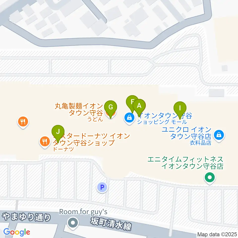 ウインズ・ユー守谷店周辺のファミレス・ファーストフード一覧地図
