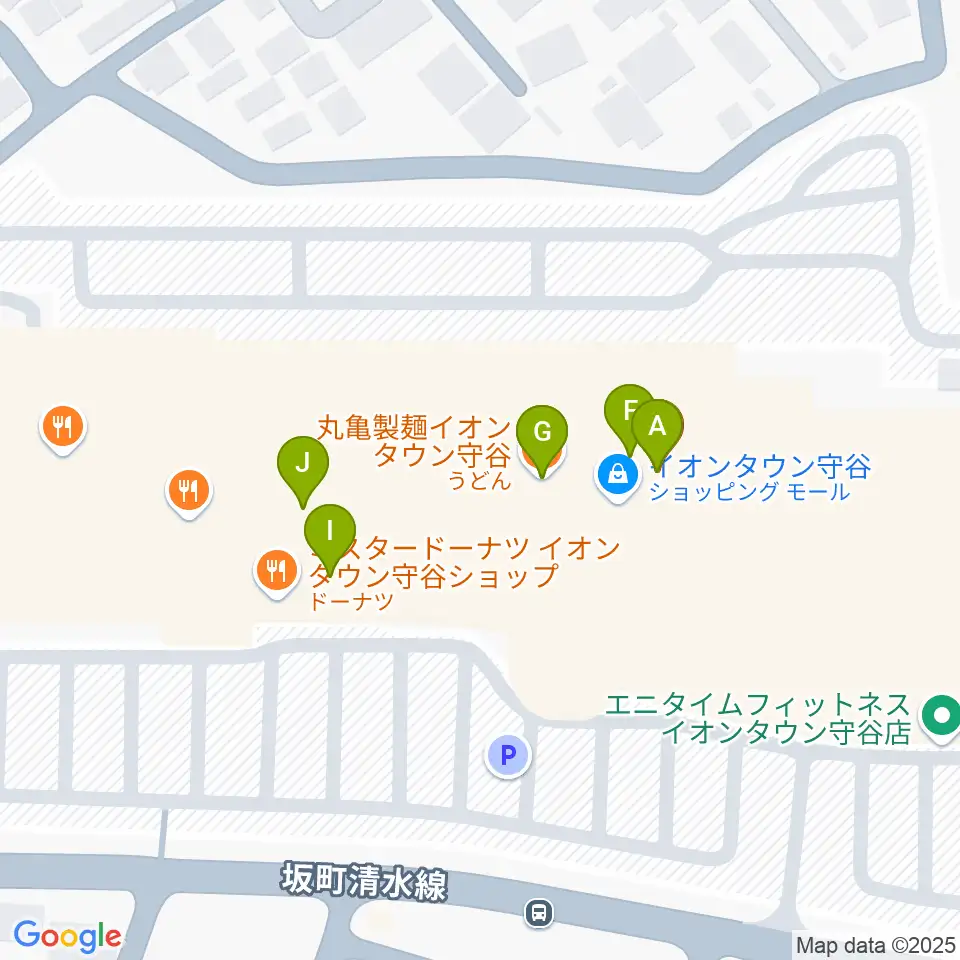 ウインズ・ユー守谷店周辺のファミレス・ファーストフード一覧地図