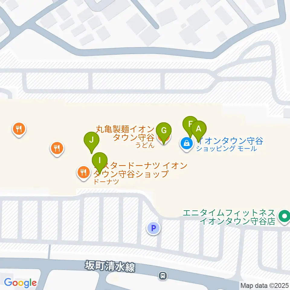 ウインズ・ユー守谷店周辺のファミレス・ファーストフード一覧地図
