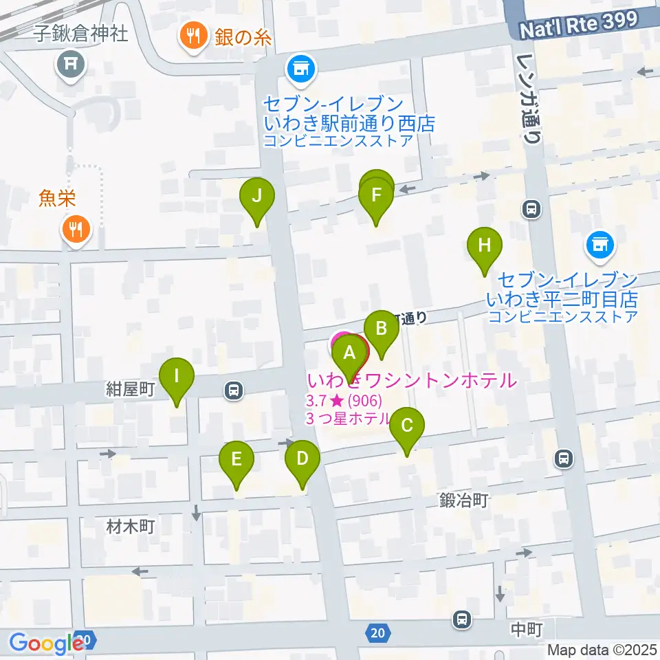 ウインズ・ユーいわき店周辺のファミレス・ファーストフード一覧地図