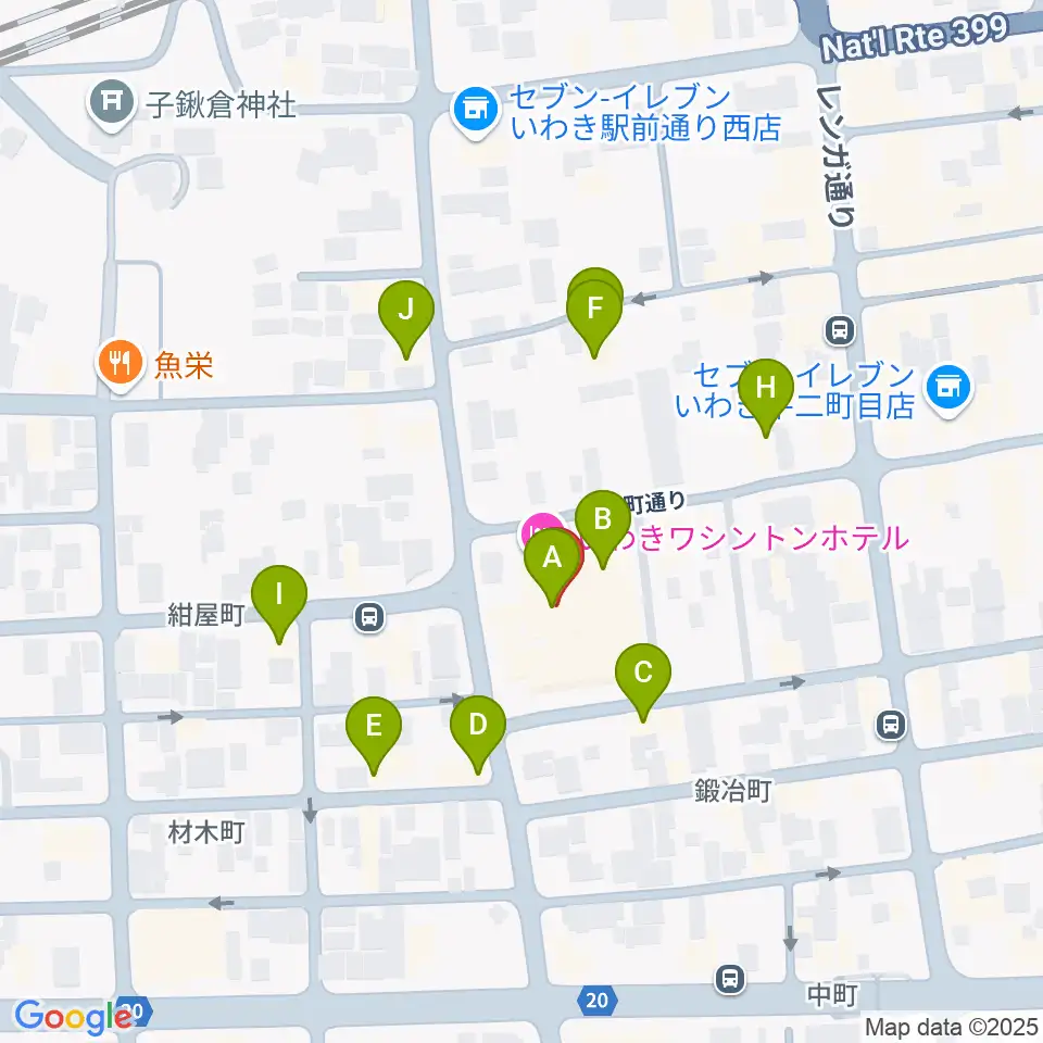 ウインズ・ユーいわき店周辺のファミレス・ファーストフード一覧地図
