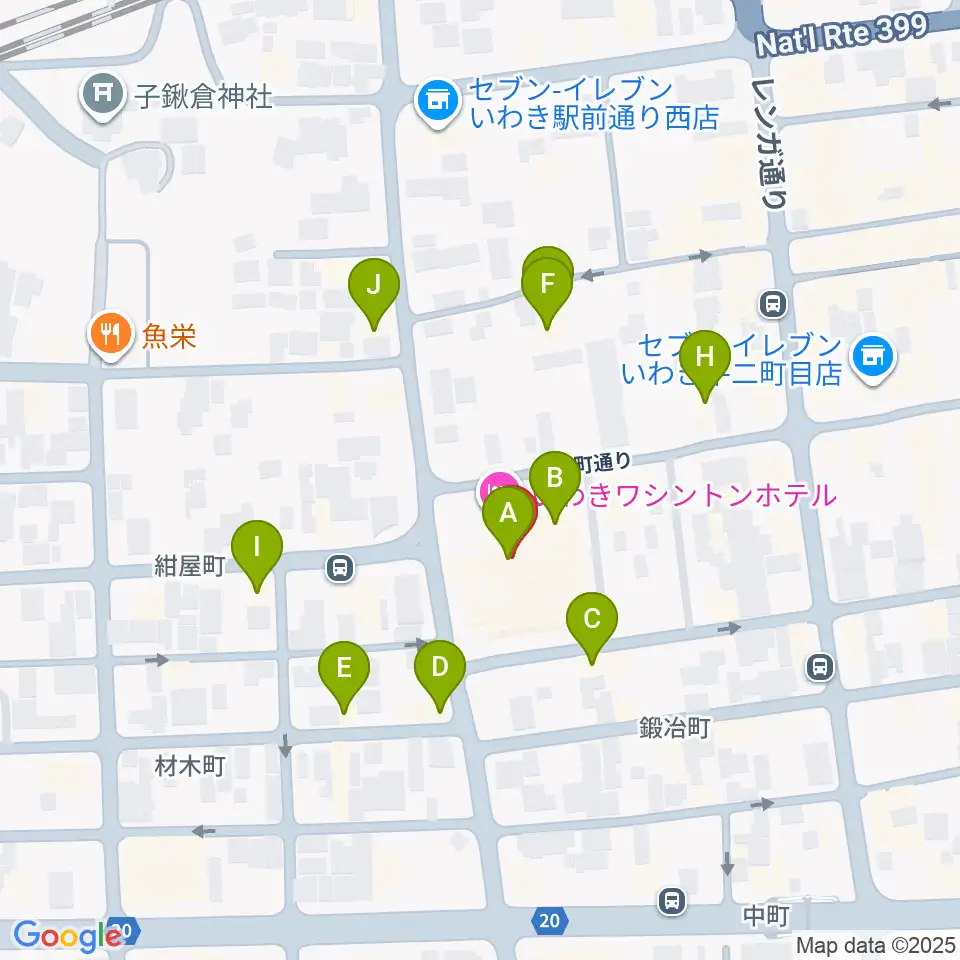 ウインズ・ユーいわき店周辺のファミレス・ファーストフード一覧地図