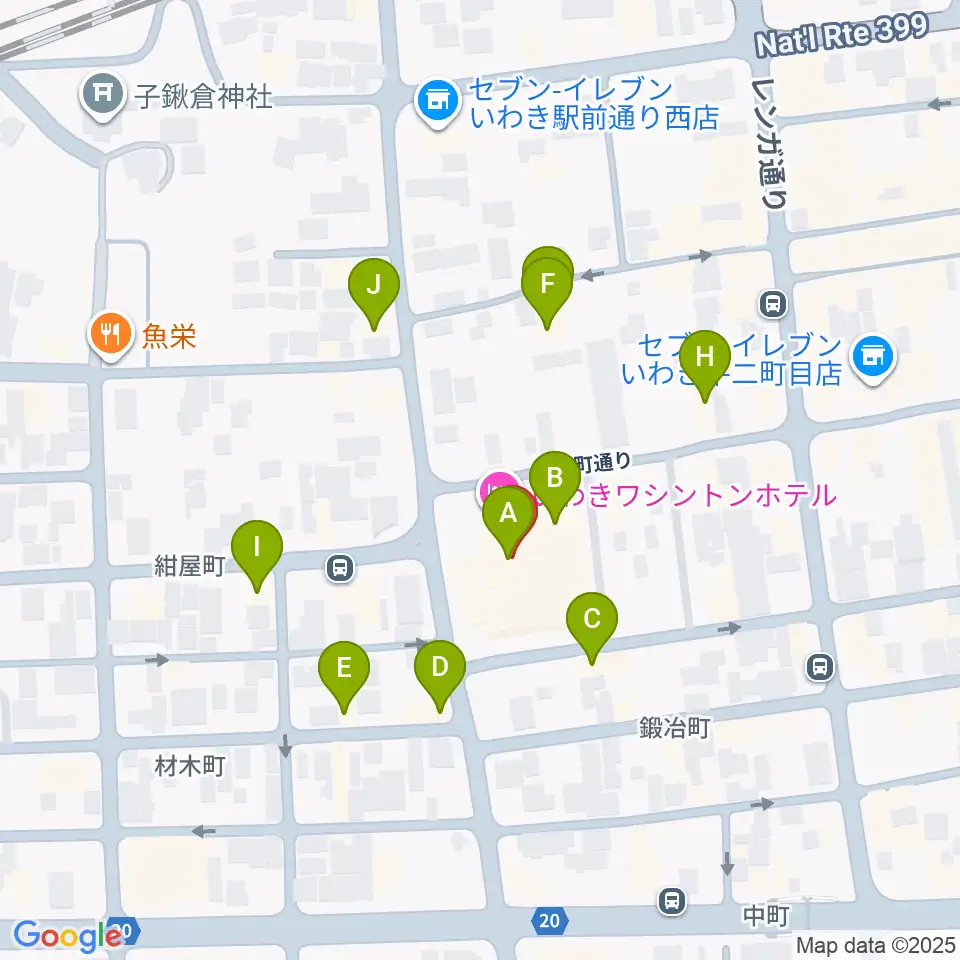 ウインズ・ユーいわき店周辺のファミレス・ファーストフード一覧地図