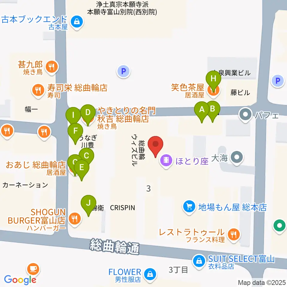ほとり座周辺のファミレス・ファーストフード一覧地図