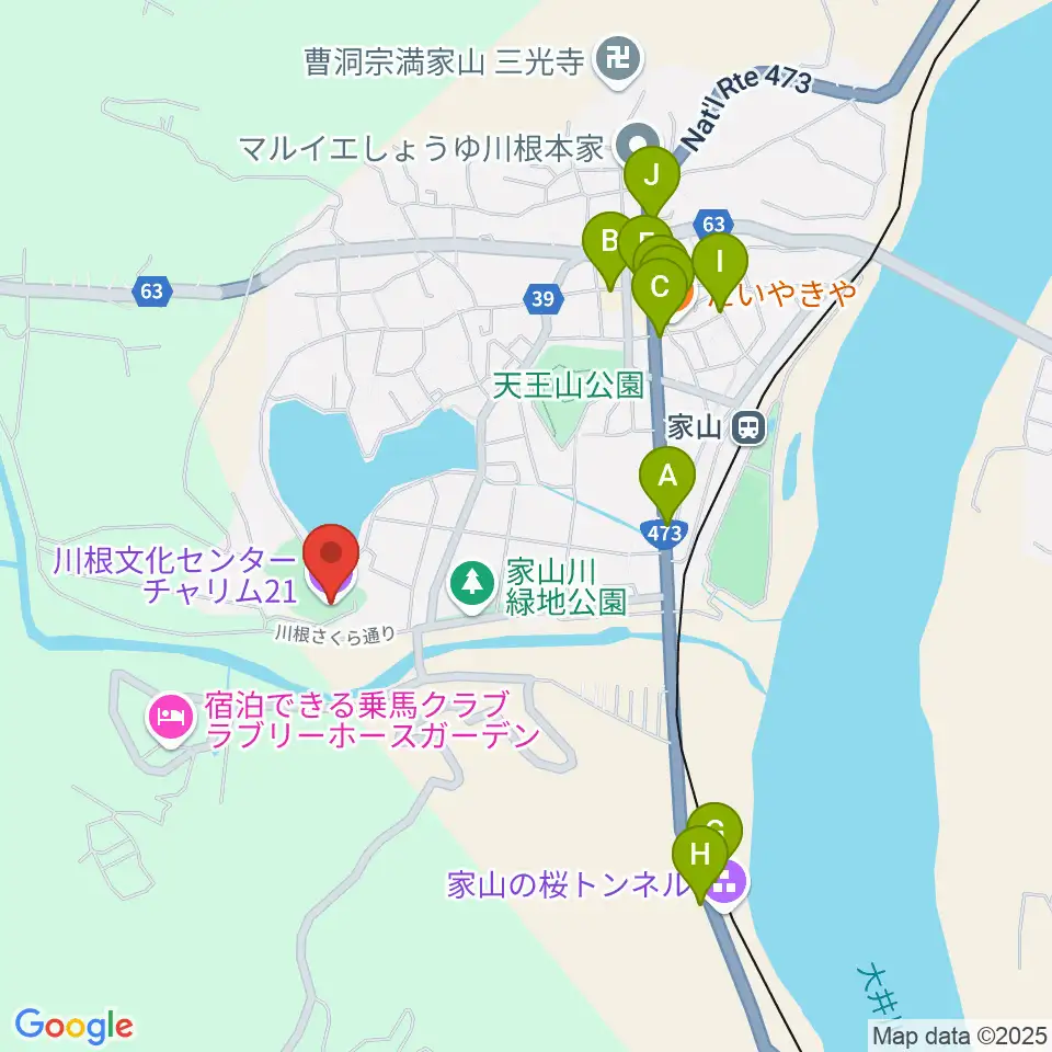 島田市川根文化センターチャリム21周辺のファミレス・ファーストフード一覧地図