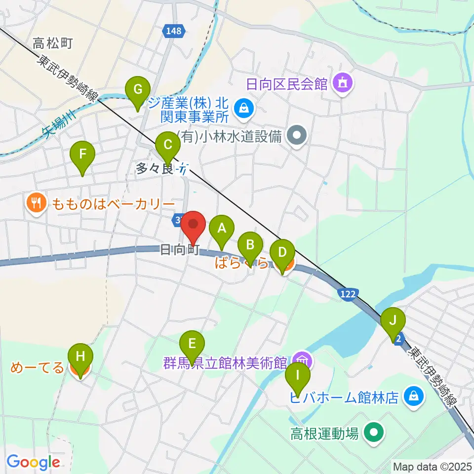 石田ピアノ調律プロモーション周辺のファミレス・ファーストフード一覧地図