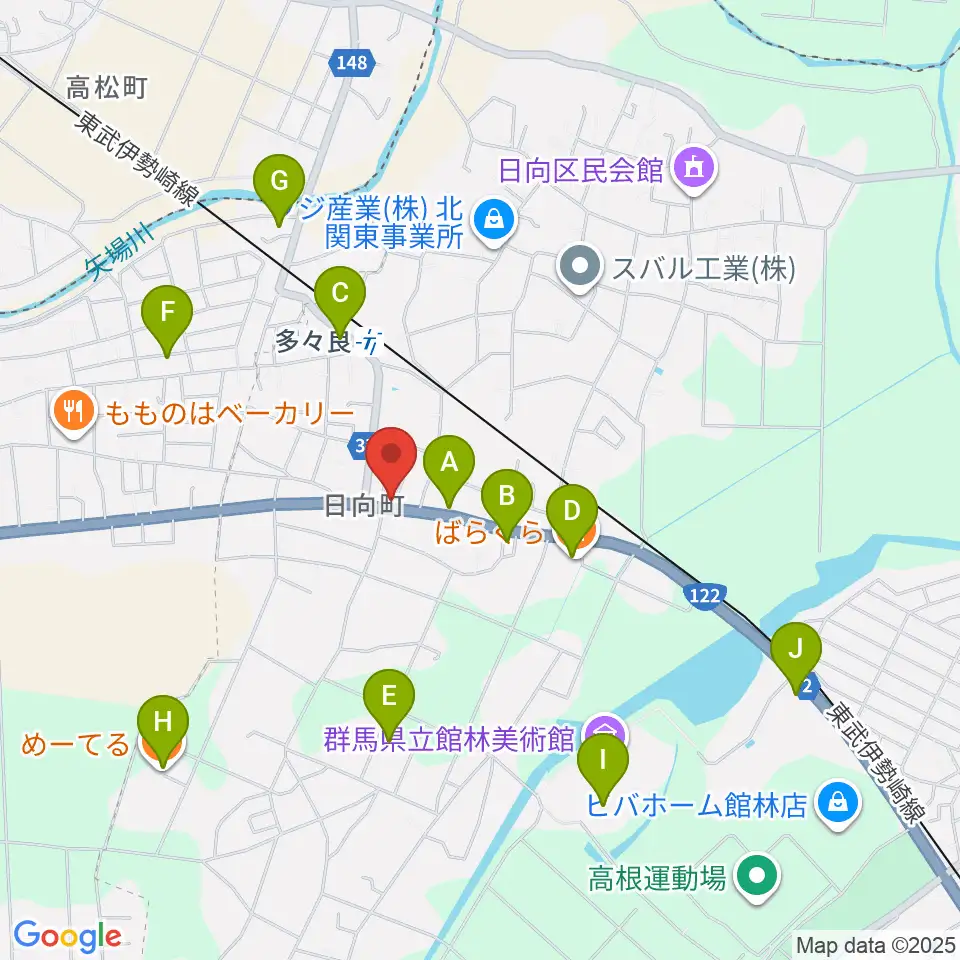 石田ピアノ調律プロモーション周辺のファミレス・ファーストフード一覧地図