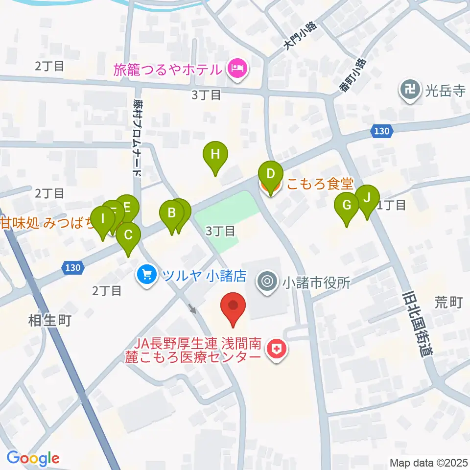 小諸市市民交流センター周辺のファミレス・ファーストフード一覧地図