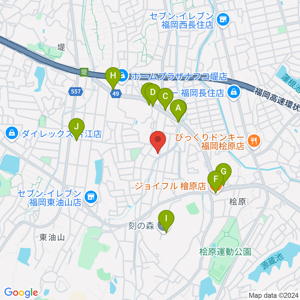 T&Sスタジオ周辺のファミレス・ファーストフード一覧地図