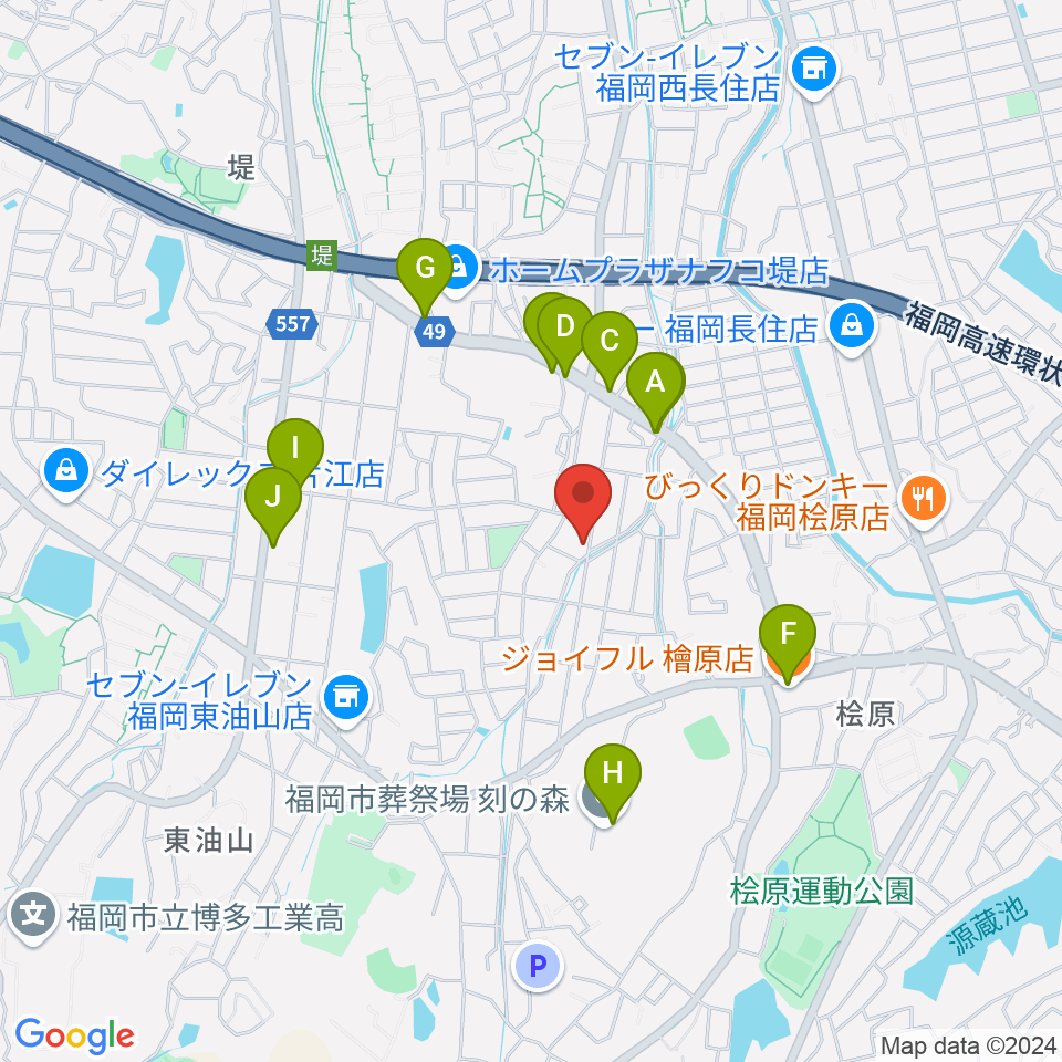 T&Sスタジオ周辺のファミレス・ファーストフード一覧地図