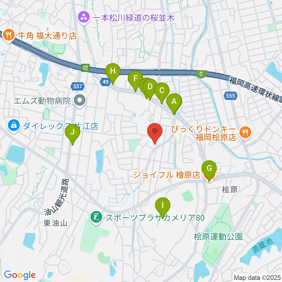 T&Sスタジオ周辺のファミレス・ファーストフード一覧地図
