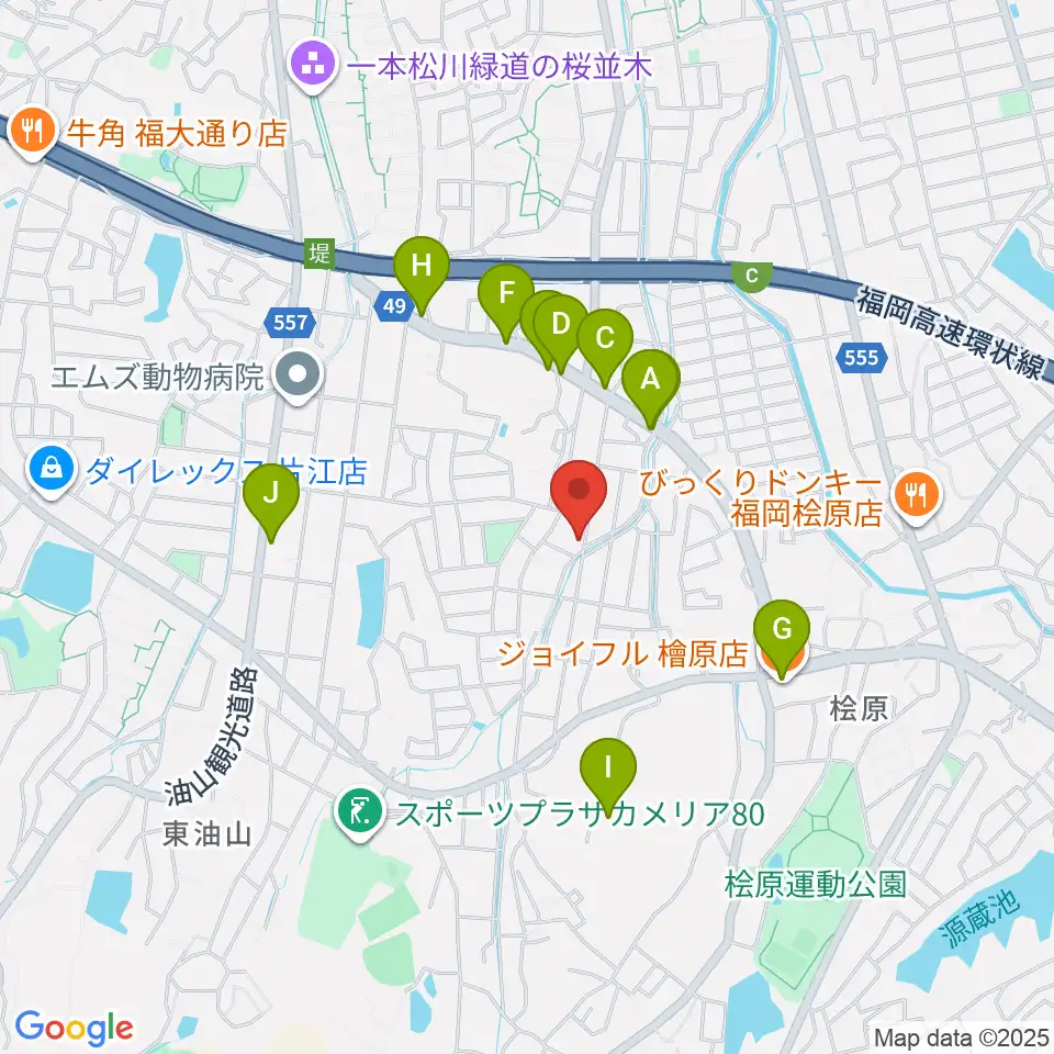T&Sスタジオ周辺のファミレス・ファーストフード一覧地図