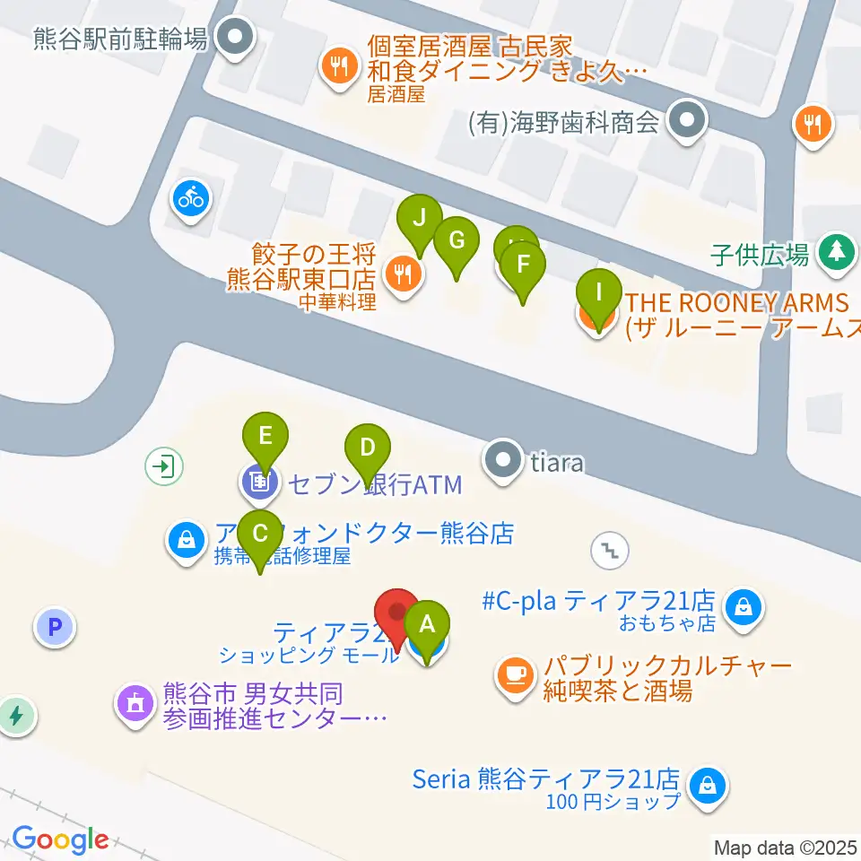 シネティアラ21周辺のファミレス・ファーストフード一覧地図