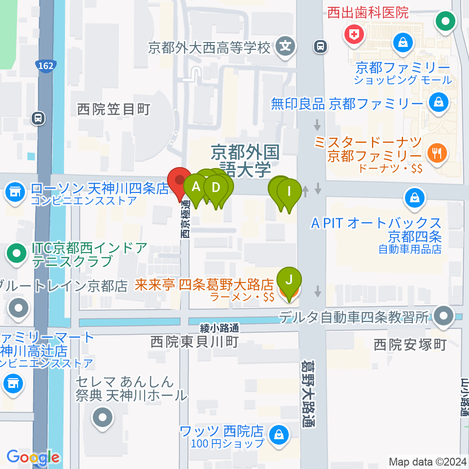 スタジオレンス周辺のファミレス・ファーストフード一覧地図