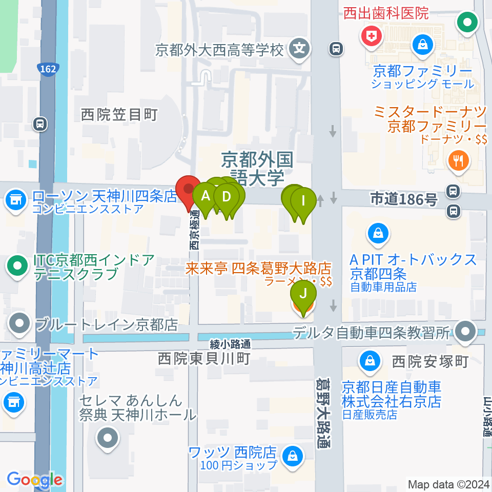 スタジオレンス周辺のファミレス・ファーストフード一覧地図