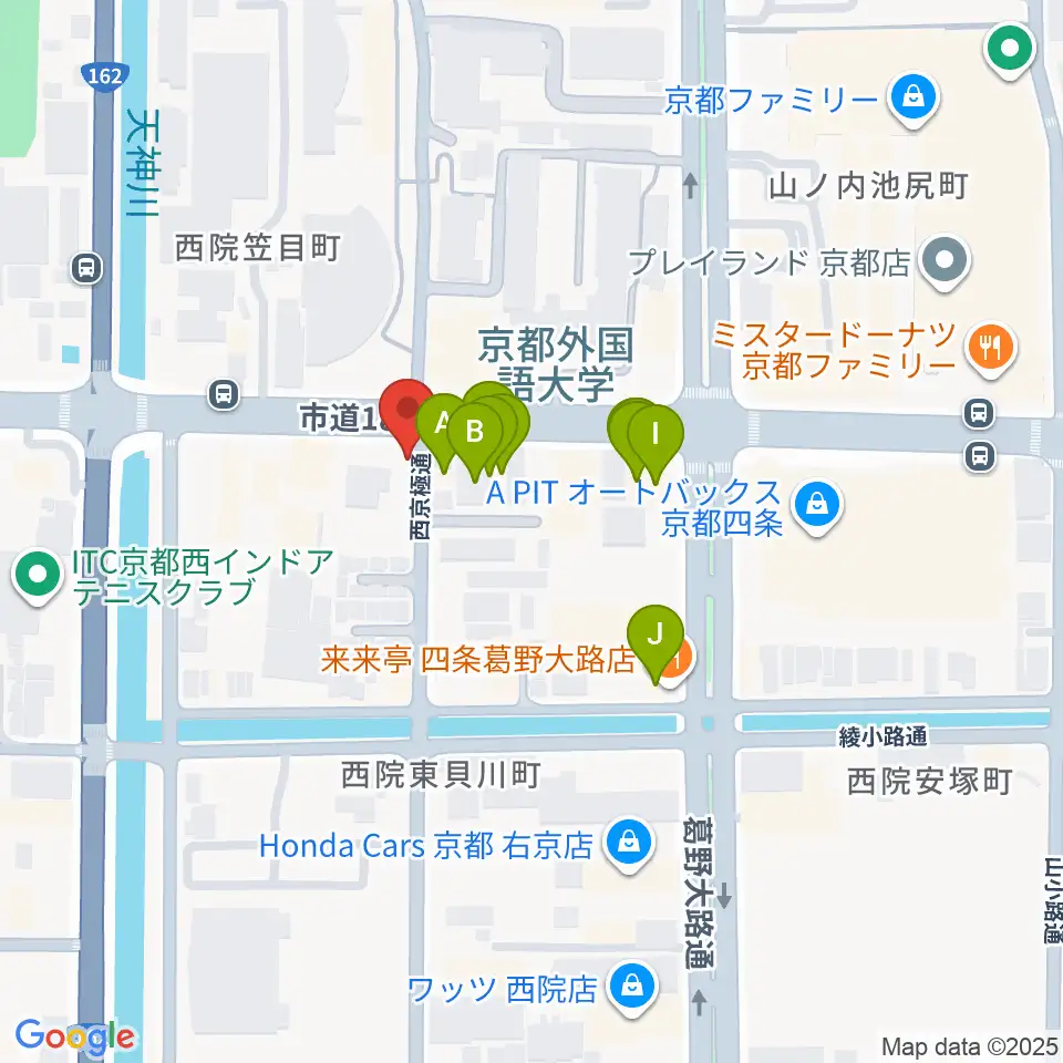 スタジオレンス周辺のファミレス・ファーストフード一覧地図