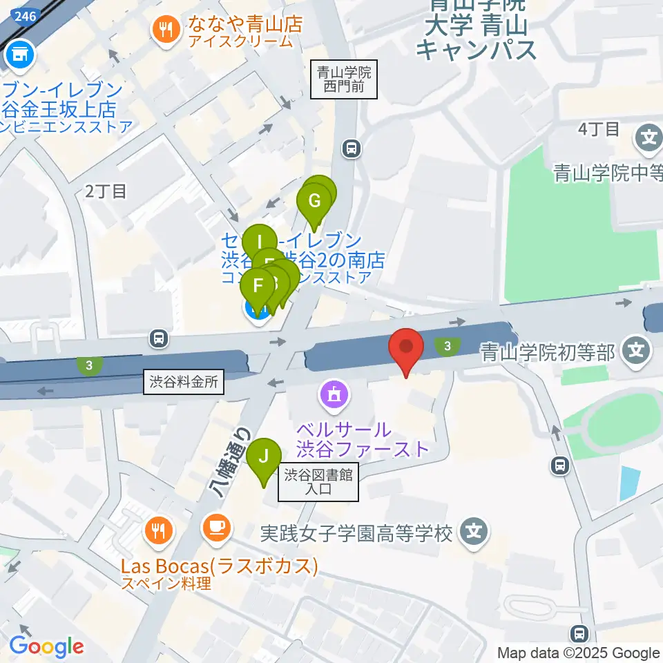 沖田ギター工房 渋谷店周辺のファミレス・ファーストフード一覧地図