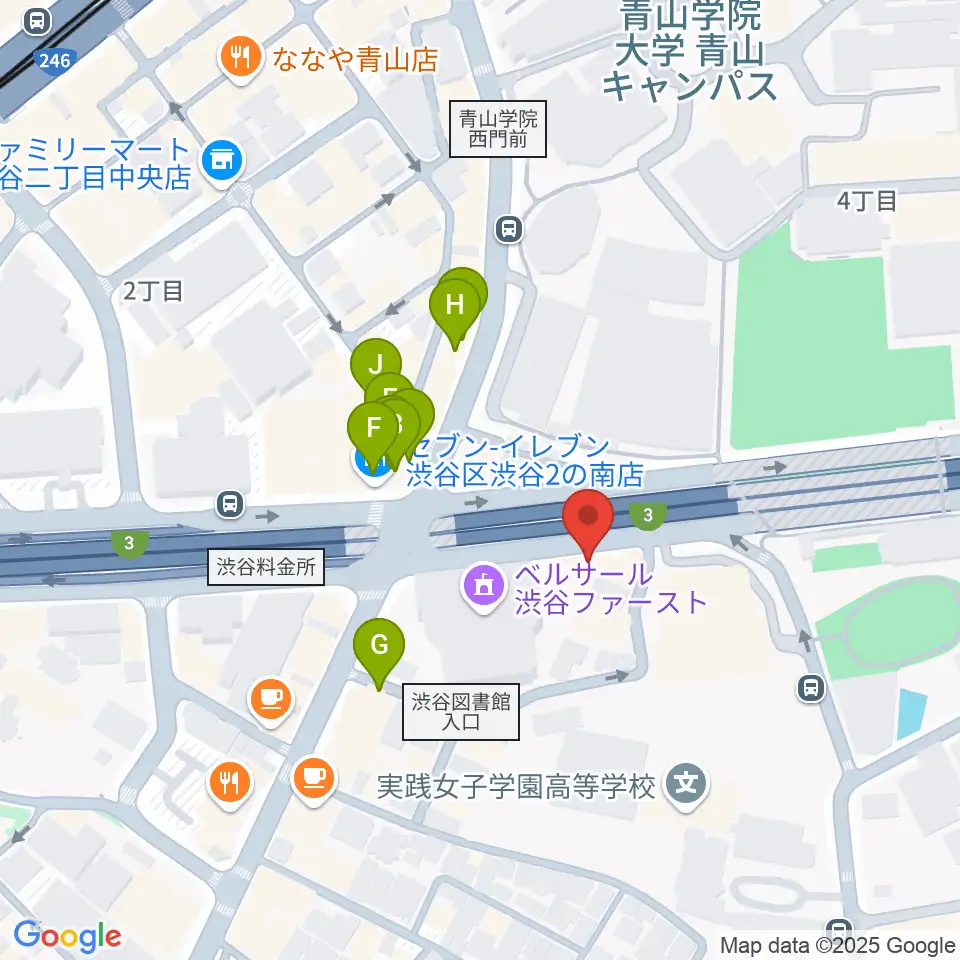 沖田ギター工房 渋谷店周辺のファミレス・ファーストフード一覧地図