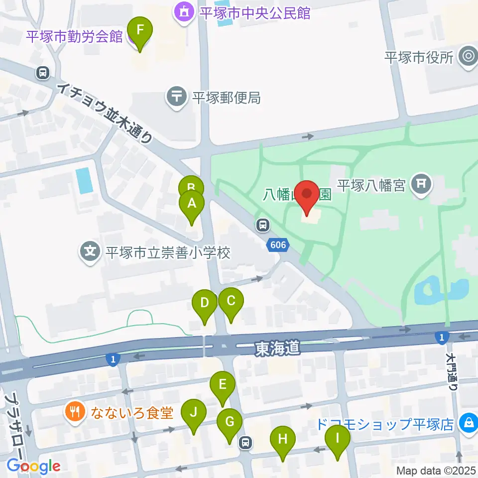 八幡山の洋館周辺のファミレス・ファーストフード一覧地図