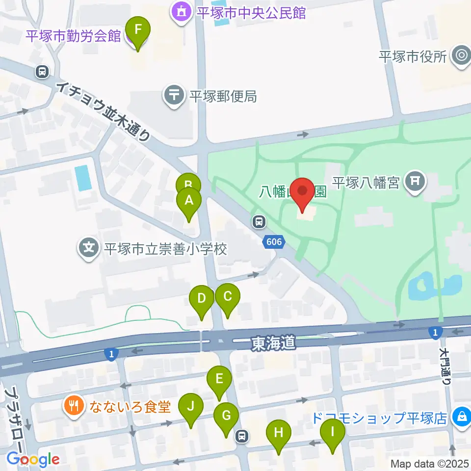 八幡山の洋館周辺のファミレス・ファーストフード一覧地図