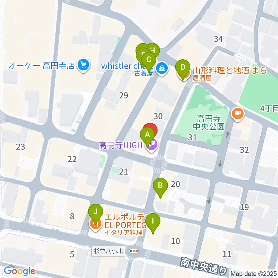 AMPcafe周辺のファミレス・ファーストフード一覧地図