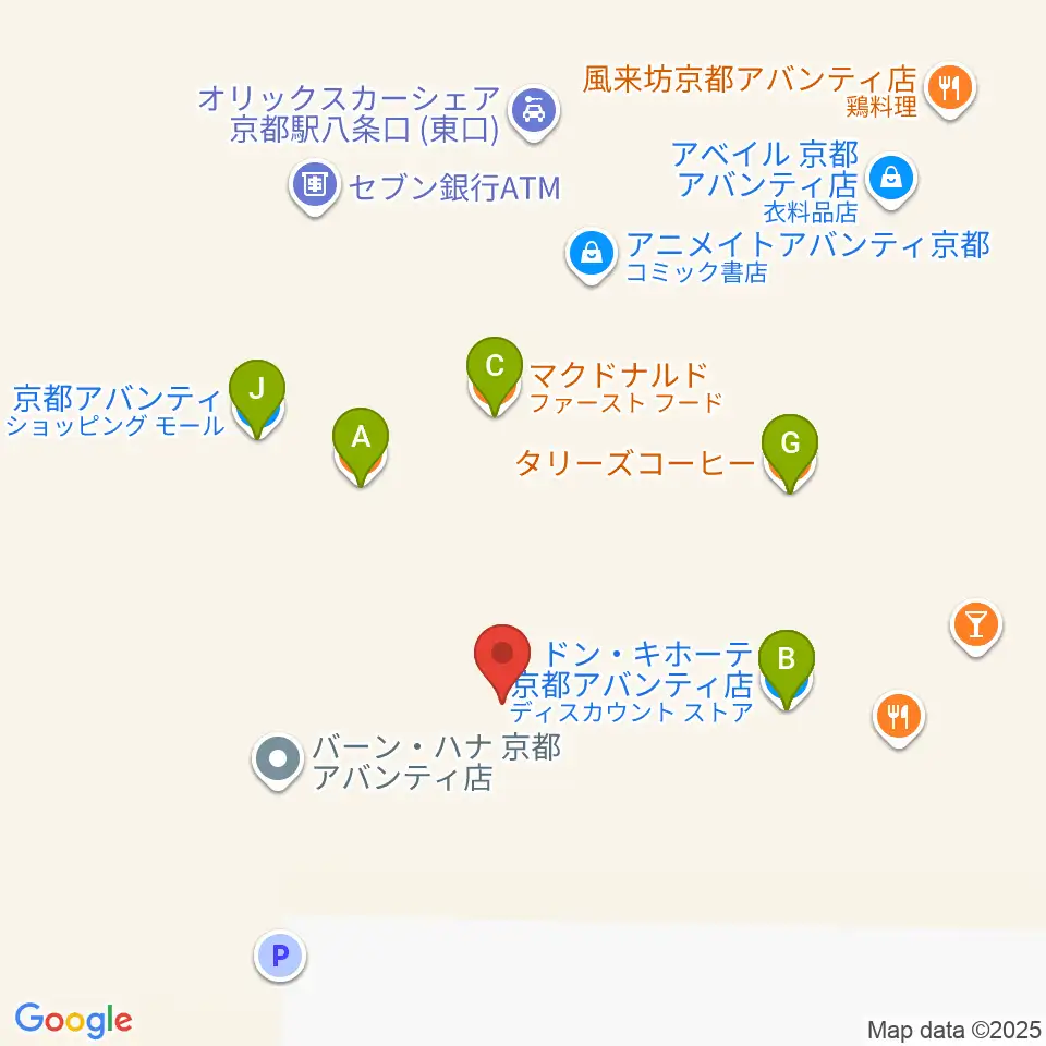 龍谷大学 響都ホール 校友会館周辺のファミレス・ファーストフード一覧地図