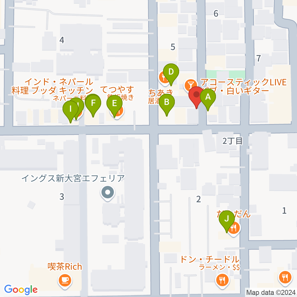 スターヒルスタジオ周辺のファミレス・ファーストフード一覧地図