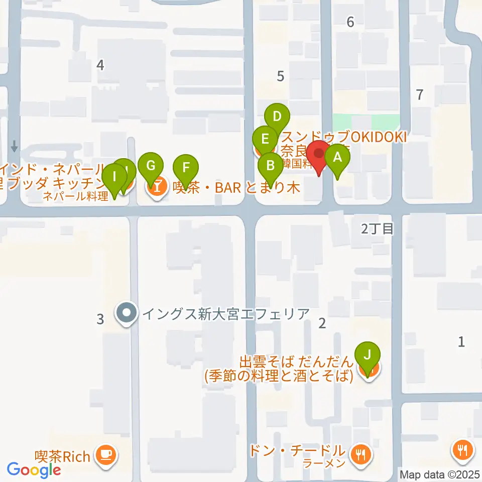 スターヒルスタジオ周辺のファミレス・ファーストフード一覧地図