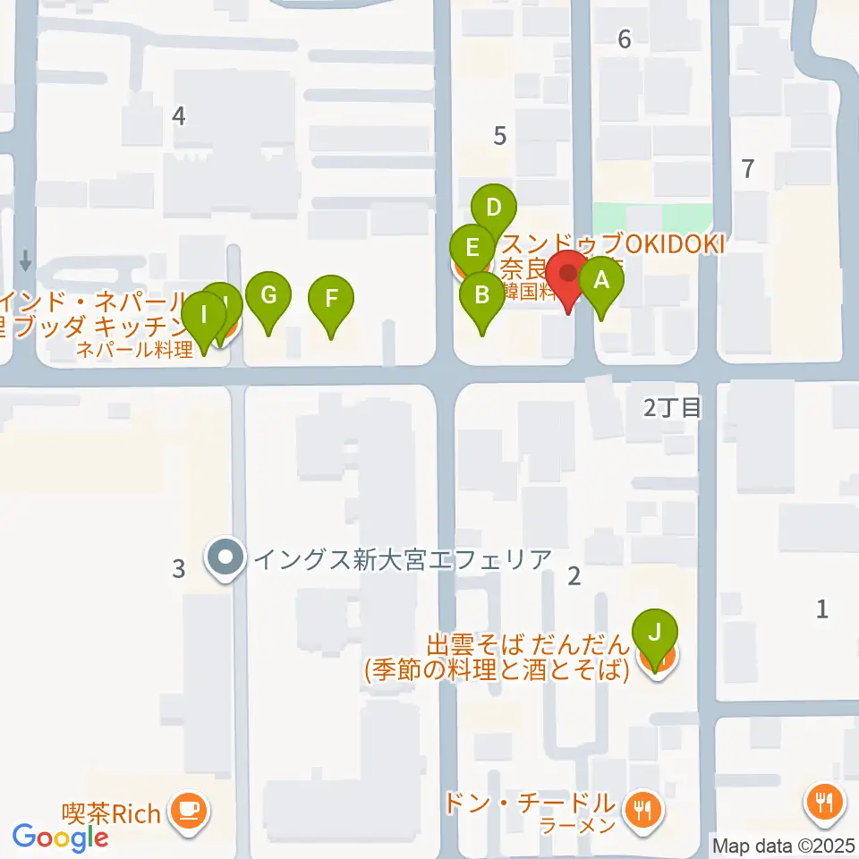 スターヒルスタジオ周辺のファミレス・ファーストフード一覧地図