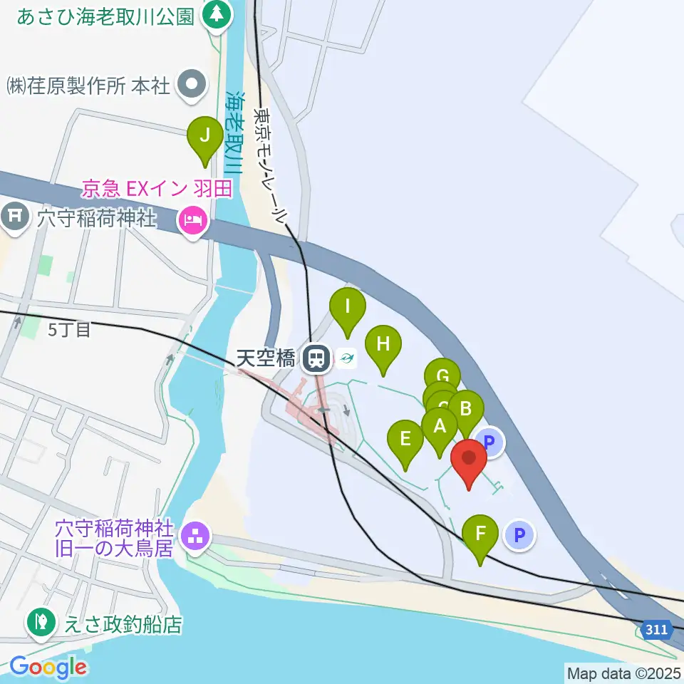 Zepp羽田周辺のファミレス・ファーストフード一覧地図
