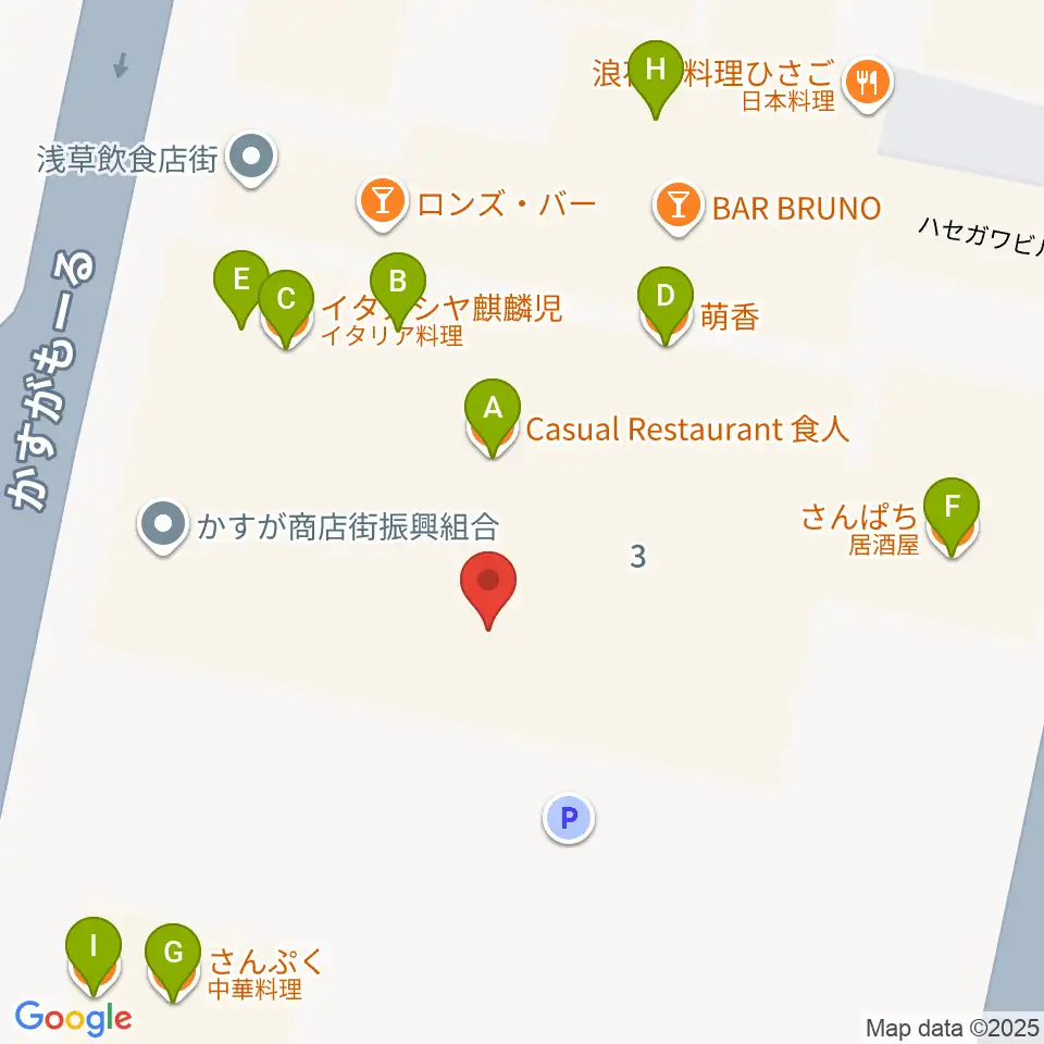 甲府SPACE101周辺のファミレス・ファーストフード一覧地図