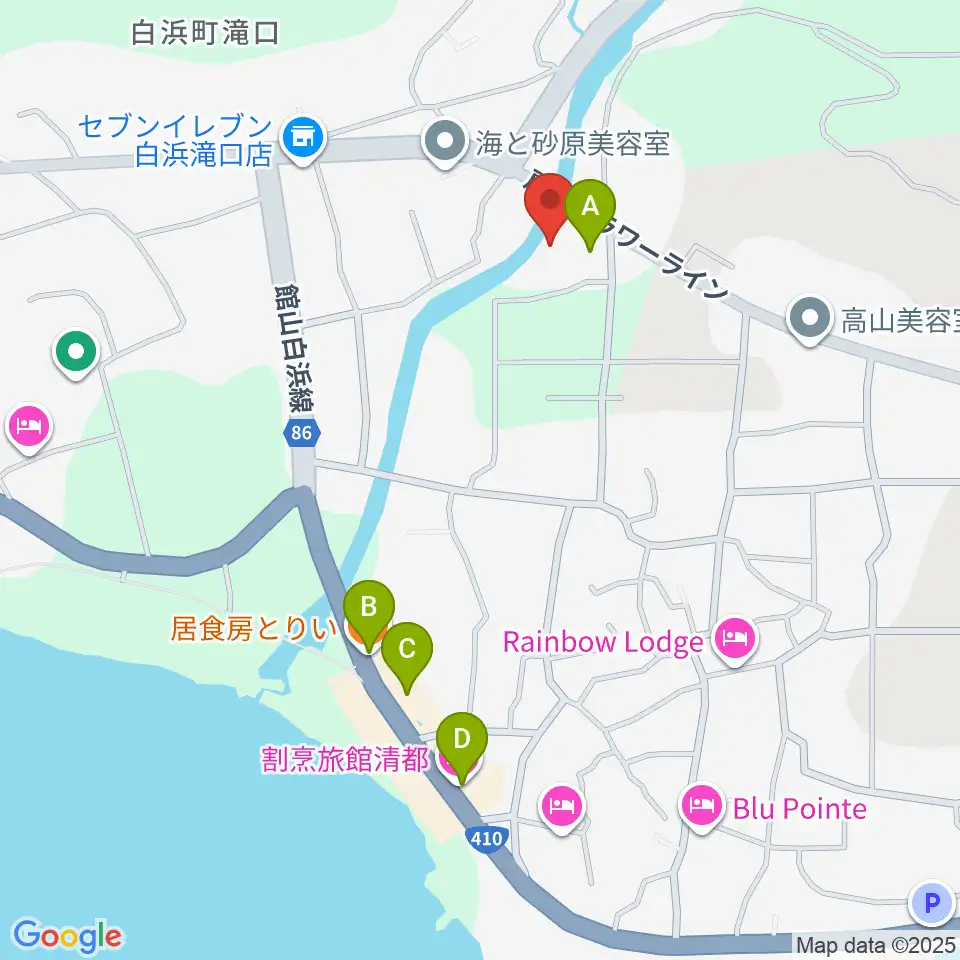 ル・ファーレ白浜周辺のファミレス・ファーストフード一覧地図