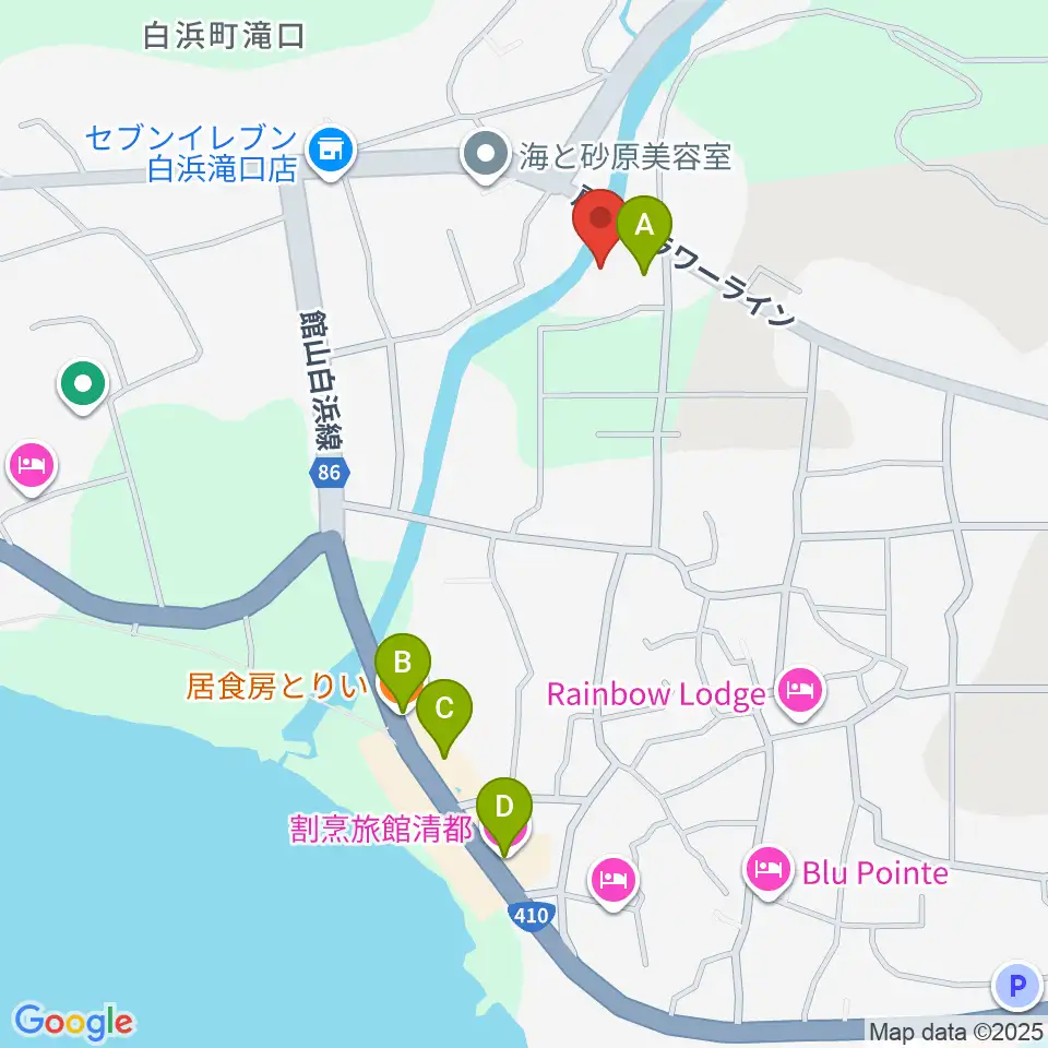 ル・ファーレ白浜周辺のファミレス・ファーストフード一覧地図