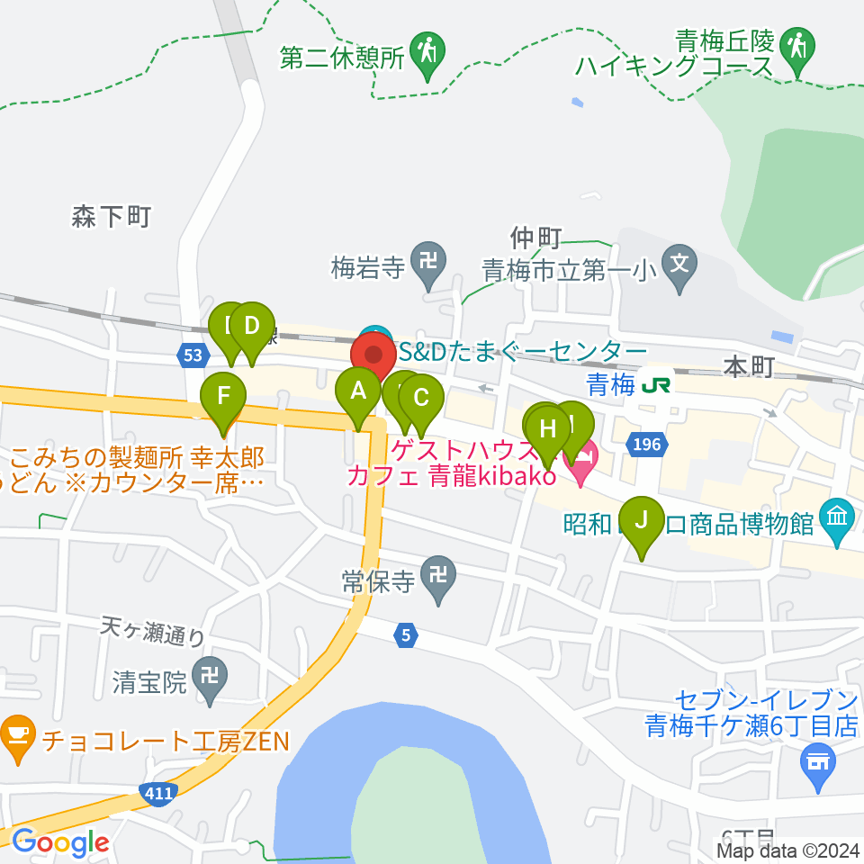 S&Dたまぐーセンター周辺のファミレス・ファーストフード一覧地図