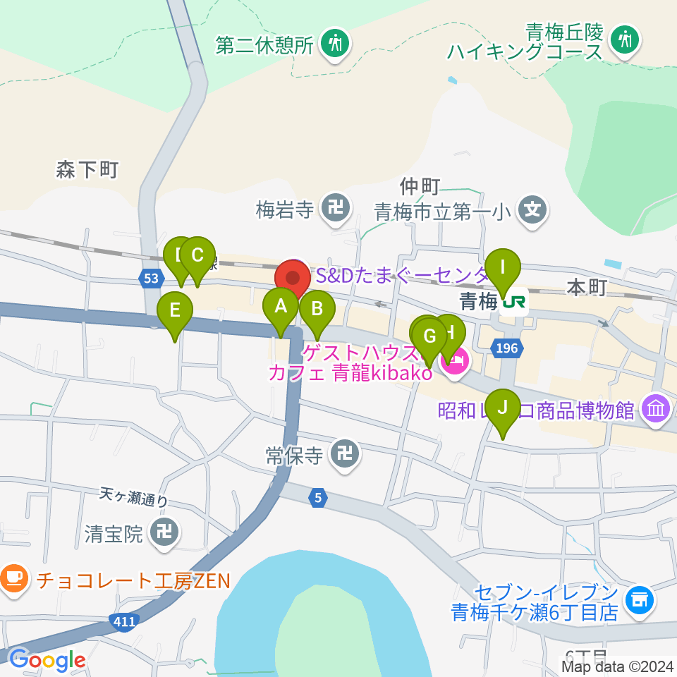 S&Dたまぐーセンター周辺のファミレス・ファーストフード一覧地図