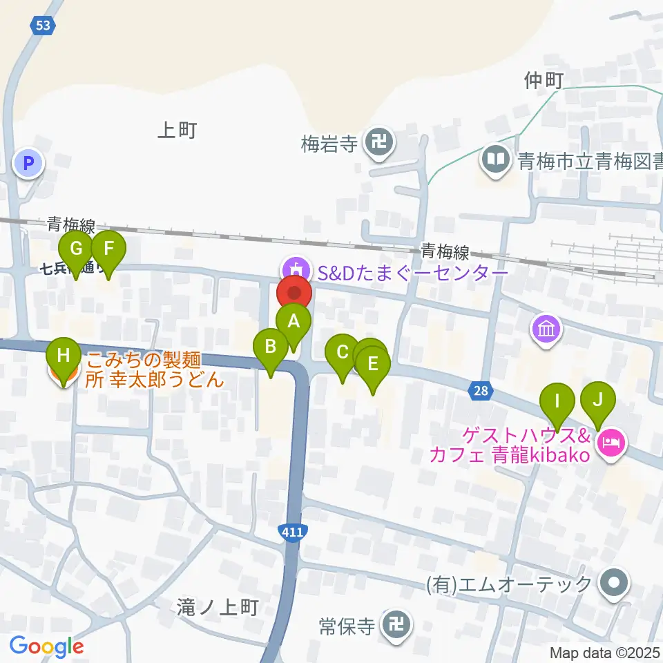 S&Dたまぐーセンター周辺のファミレス・ファーストフード一覧地図