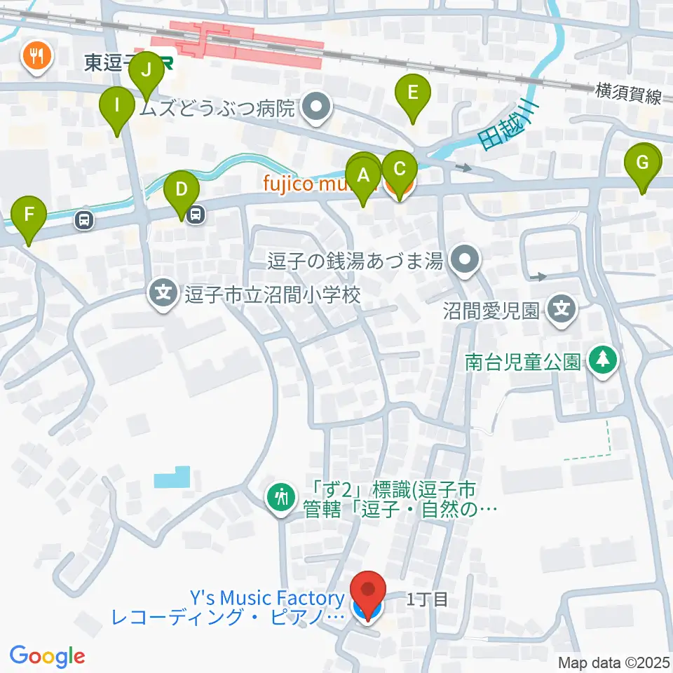 Y's Music Factory周辺のファミレス・ファーストフード一覧地図