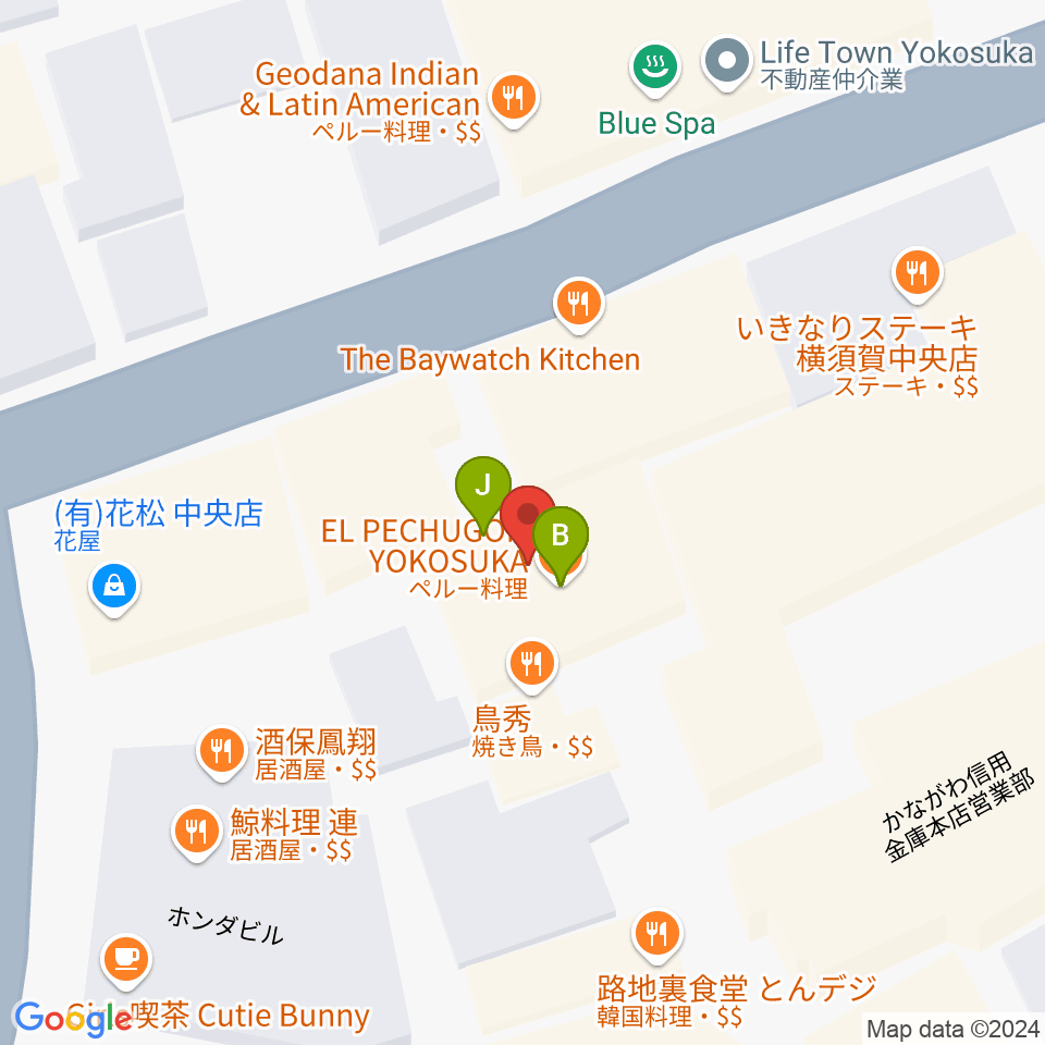 Blue in Green周辺のファミレス・ファーストフード一覧地図