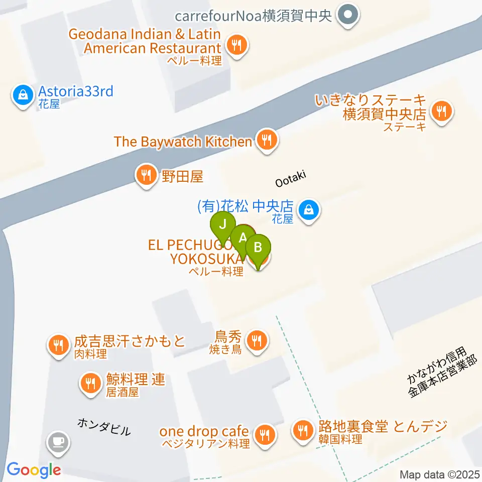 Blue in Green周辺のファミレス・ファーストフード一覧地図