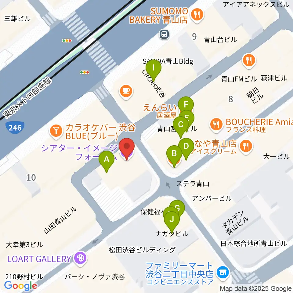 渋谷シアター・イメージフォーラム周辺のファミレス・ファーストフード一覧地図