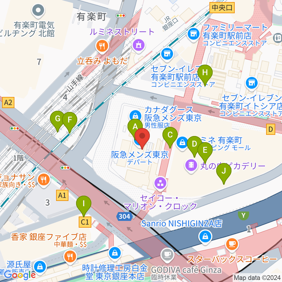 プラネタリアTOKYO周辺のファミレス・ファーストフード一覧地図