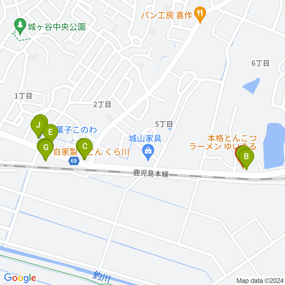 ジョーカーズサウンド周辺のファミレス・ファーストフード一覧地図