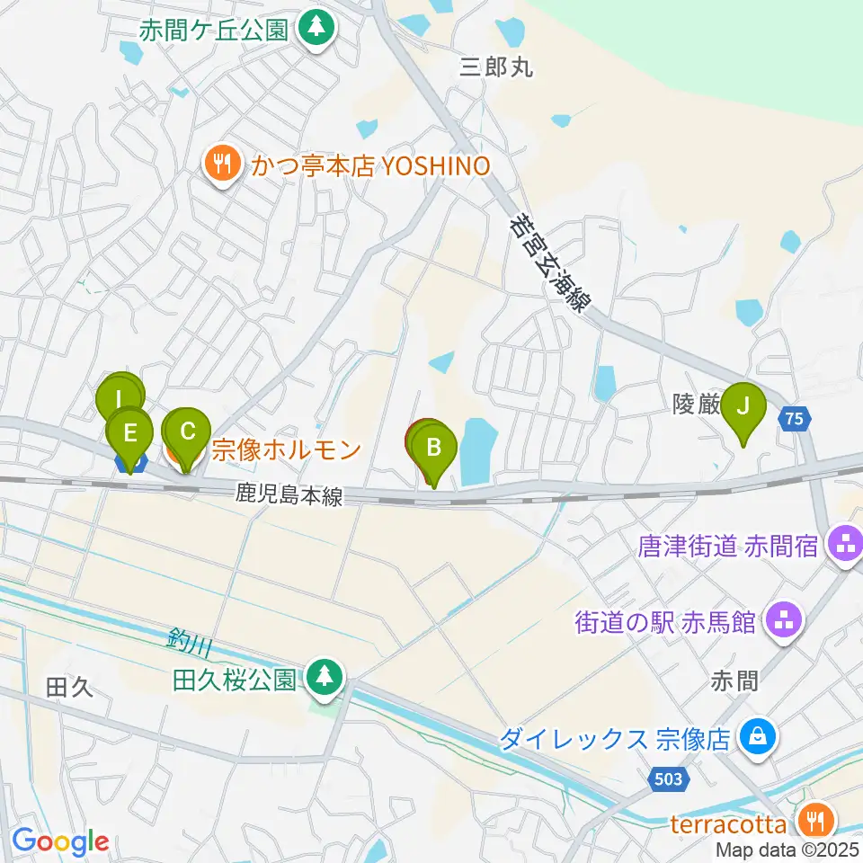 ジョーカーズサウンド周辺のファミレス・ファーストフード一覧地図