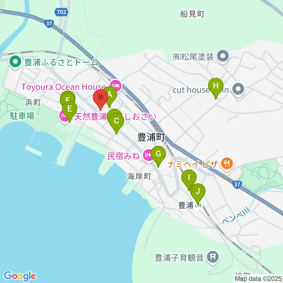 豊浦町地域交流センター とわにー周辺のファミレス・ファーストフード一覧地図
