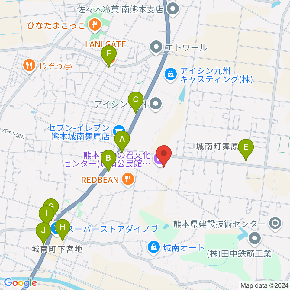 火の君文化ホール周辺のファミレス・ファーストフード一覧地図