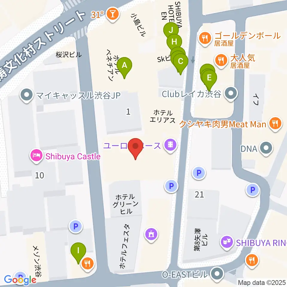 シネマヴェーラ渋谷周辺のファミレス・ファーストフード一覧地図
